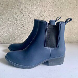 Jeffrey Campbell Stormy Matte Blue Chelsea Rain Boots Women's Size 10 US